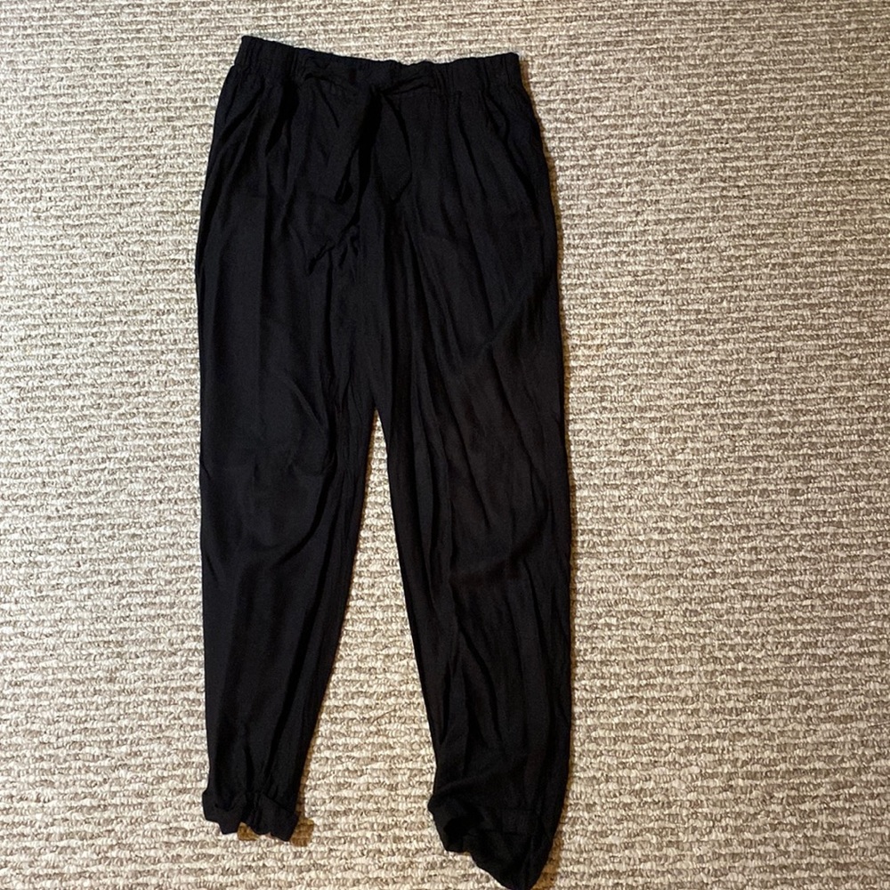 French Connection Black Cotton Tie front pants - US 6